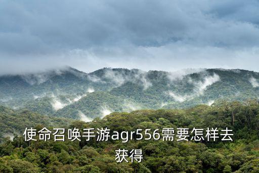 使命召唤手游agr556需要怎样去获得