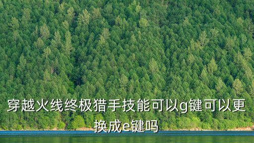 穿越火线终极猎手技能可以g键可以更换成e键吗