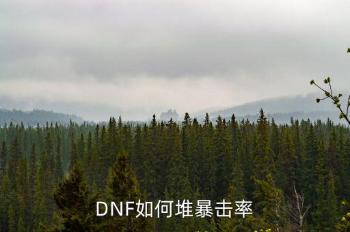 DNF如何堆暴击率