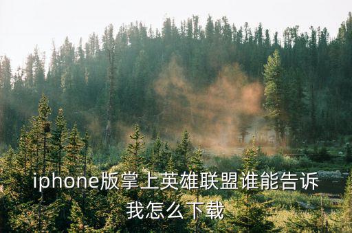 iphone版掌上英雄联盟谁能告诉我怎么下载