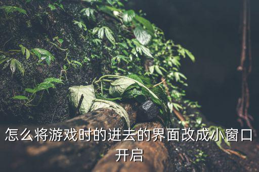 怎么将游戏时的进去的界面改成小窗口开启