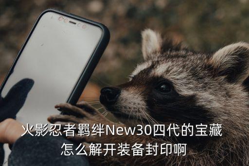 火影忍者羁绊New30四代的宝藏 怎么解开装备封印啊