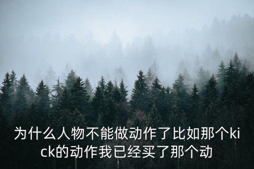 为什么人物不能做动作了比如那个kick的动作我已经买了那个动