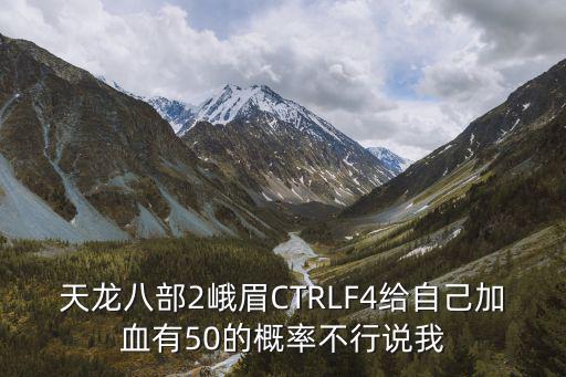 天龙八部2峨眉CTRLF4给自己加血有50的概率不行说我