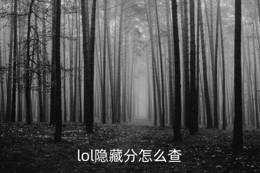 手游lol隐藏分怎么算的，lol隐藏分怎么查