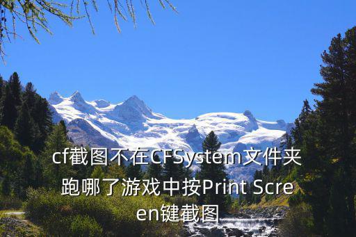 cf截图不在CFSystem文件夹跑哪了游戏中按Print Screen键截图