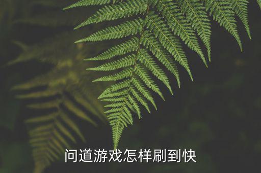 问道游戏怎样刷到快