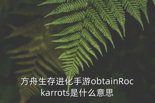 方舟生存进化手游obtainRockarrots是什么意思