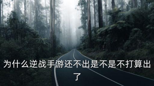 为什么逆战手游还不出是不是不打算出了