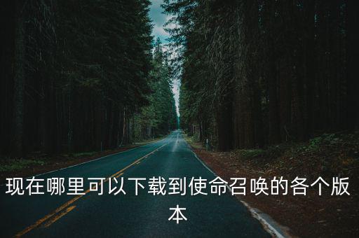 现在哪里可以下载到使命召唤的各个版本