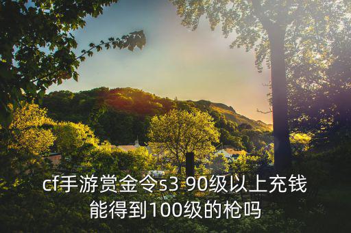 cf手游赏金令s3 90级以上充钱能得到100级的枪吗