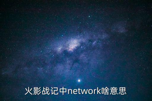 火影战记中network啥意思