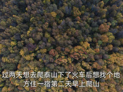 过两天想去爬泰山下了火车后想找个地方住一宿第二天早上爬山