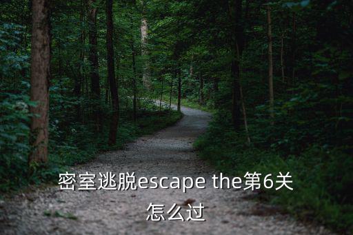 密室逃脱escape the第6关怎么过