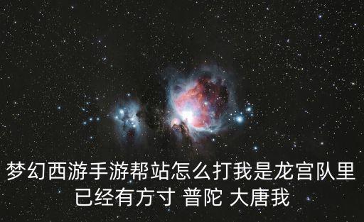 梦幻西游手游帮站怎么打我是龙宫队里已经有方寸 普陀 大唐我