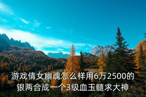 游戏倩女幽魂怎么样用6万2500的银两合成一个3级血玉髓求大神