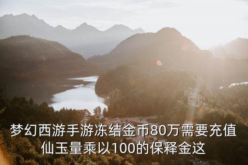 梦幻西游手游冻结金币80万需要充值仙玉量乘以100的保释金这