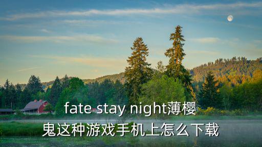 fate stay night薄樱鬼这种游戏手机上怎么下载