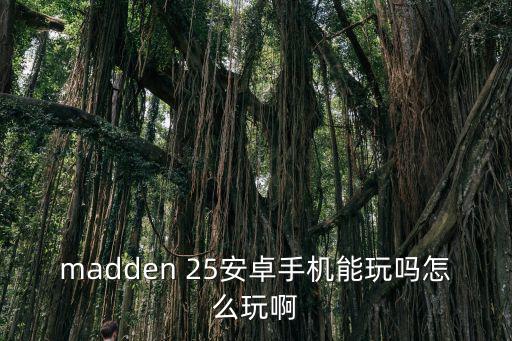 madden 25安卓手机能玩吗怎么玩啊