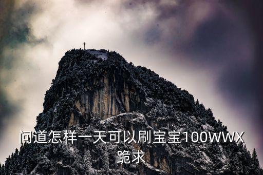 问道怎样一天可以刷宝宝100WWX跪求