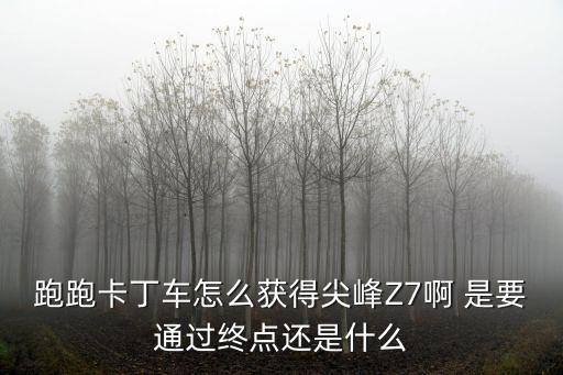 跑跑手游尖峰怎么领取，跑跑卡丁车怎么获得尖峰Z7啊 是要通过终点还是什么