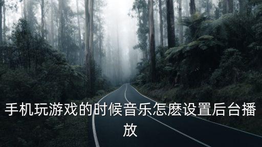 手游后台怎么播放不了，手机玩游戏的时候音乐怎麽设置后台播放