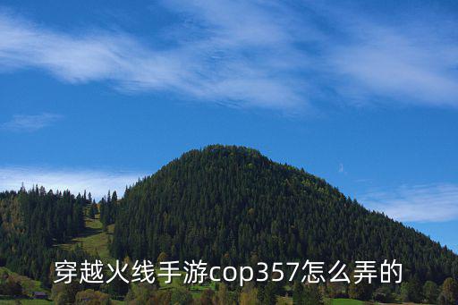 穿越火线手游cop357怎么弄的