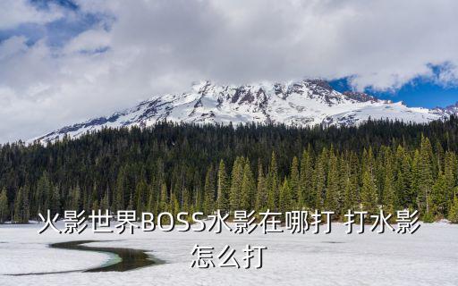 火影世界BOSS水影在哪打 打水影怎么打