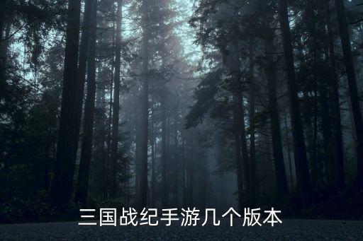 三国战纪手游几个版本