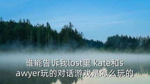 谁能告诉我lost里 kate和sawyer玩的对话游戏是怎么玩的