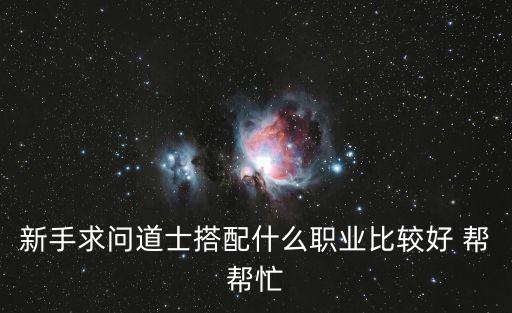 道士出观手游神鬼录怎么搭配，新手求问道士搭配什么职业比较好 帮帮忙