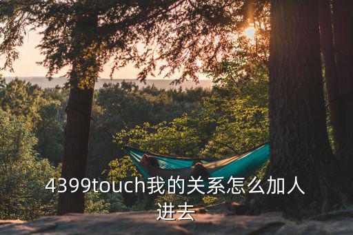 4399touch我的关系怎么加人进去