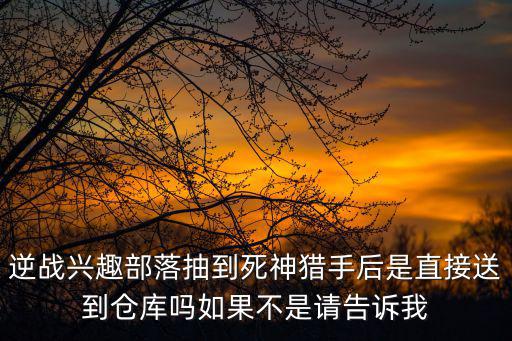 逆战兴趣部落抽到死神猎手后是直接送到仓库吗如果不是请告诉我