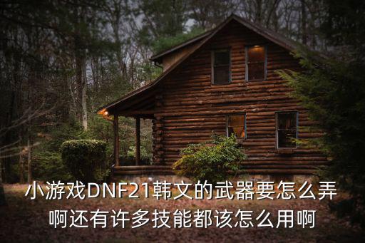 小游戏DNF21韩文的武器要怎么弄啊还有许多技能都该怎么用啊