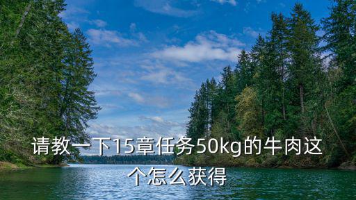 海贼王手游十五章怎么过，请教一下15章任务50kg的牛肉这个怎么获得