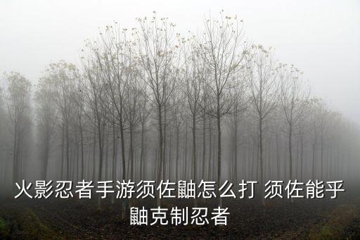 火影忍者手游须佐鼬怎么打 须佐能乎鼬克制忍者