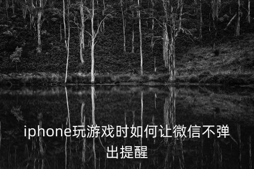 苹果手游怎么设置无信息模式，iphone玩游戏时如何让微信不弹出提醒