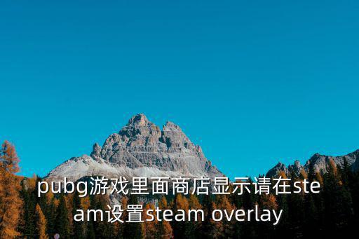 pubg游戏里面商店显示请在steam设置steam overlay