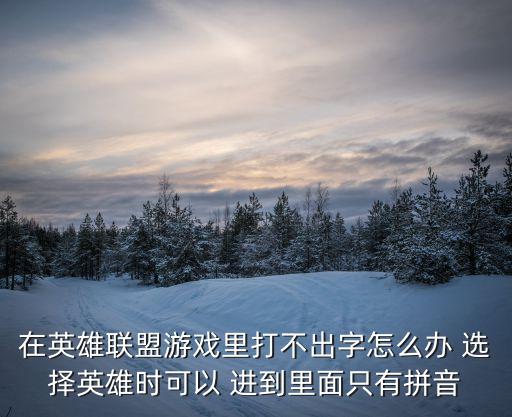 在英雄联盟游戏里打不出字怎么办 选择英雄时可以 进到里面只有拼音