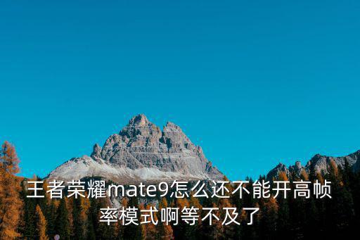 王者荣耀mate9怎么还不能开高帧率模式啊等不及了