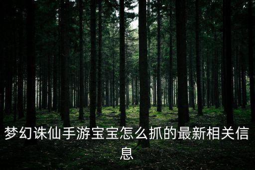 梦幻诛仙手游宝宝怎么抓的最新相关信息