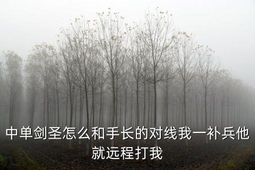 中单剑圣怎么和手长的对线我一补兵他就远程打我