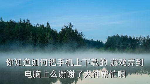 你知道如何把手机上下载的 游戏弄到电脑上么谢谢了大神帮忙啊