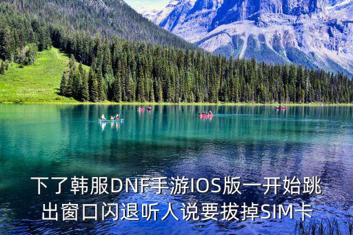 韩服dnf手游3v3怎么退，下了韩服DNF手游IOS版一开始跳出窗口闪退听人说要拔掉SIM卡