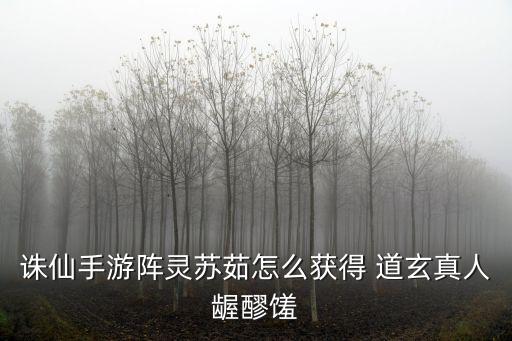 诛仙手游阵灵苏茹怎么获得 道玄真人龌醪馐