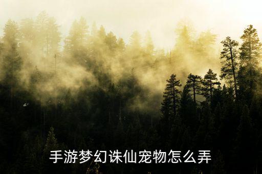 手游梦幻诛仙宠物怎么弄