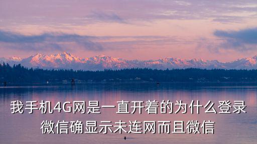 我手机4G网是一直开着的为什么登录微信确显示未连网而且微信