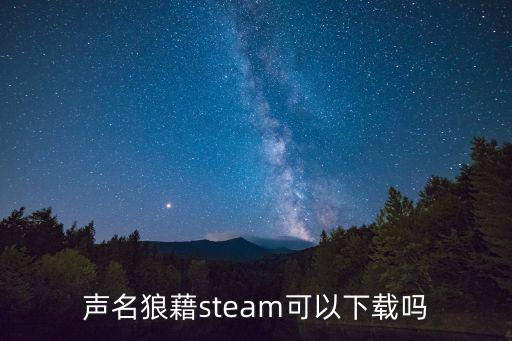 声名狼藉steam可以下载吗