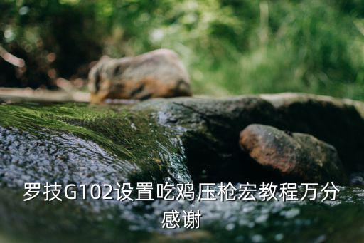 罗技G102设置吃鸡压枪宏教程万分感谢