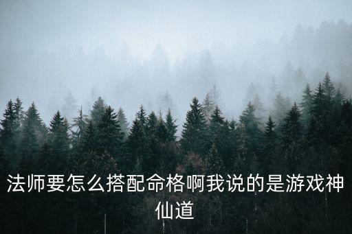 法师要怎么搭配命格啊我说的是游戏神仙道